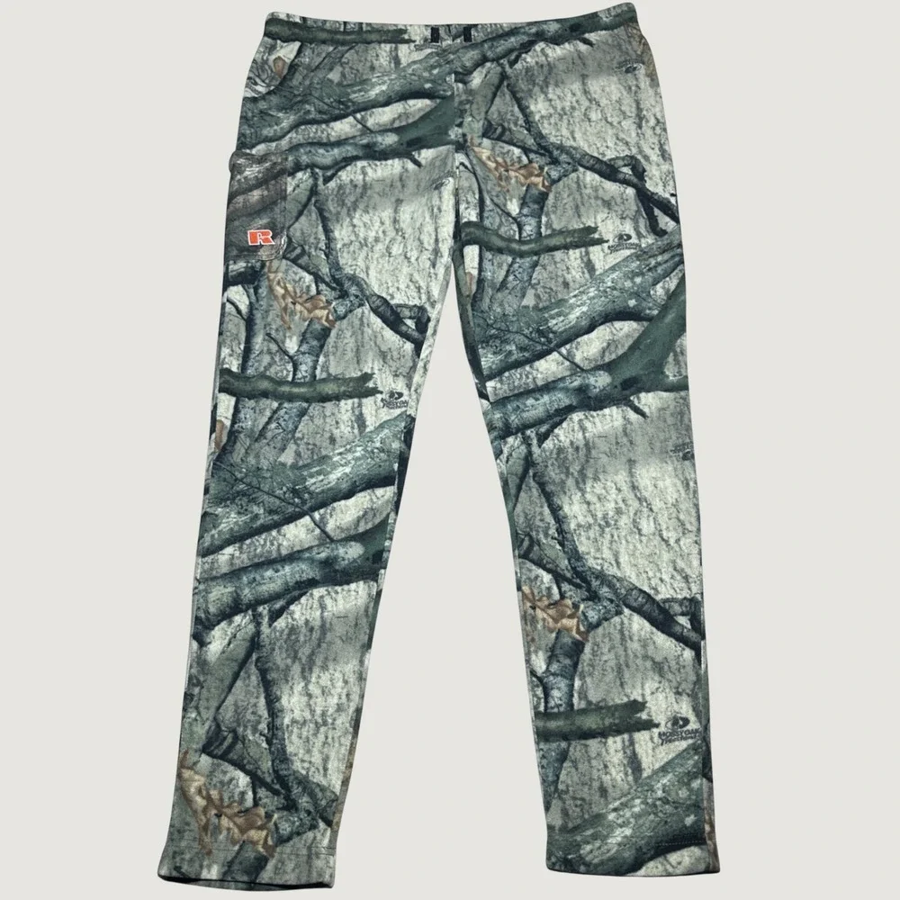Russell Outdoors Cargo Pants Mens XL/2XL Fleece Mossy Oak Treestand Camo APX G2